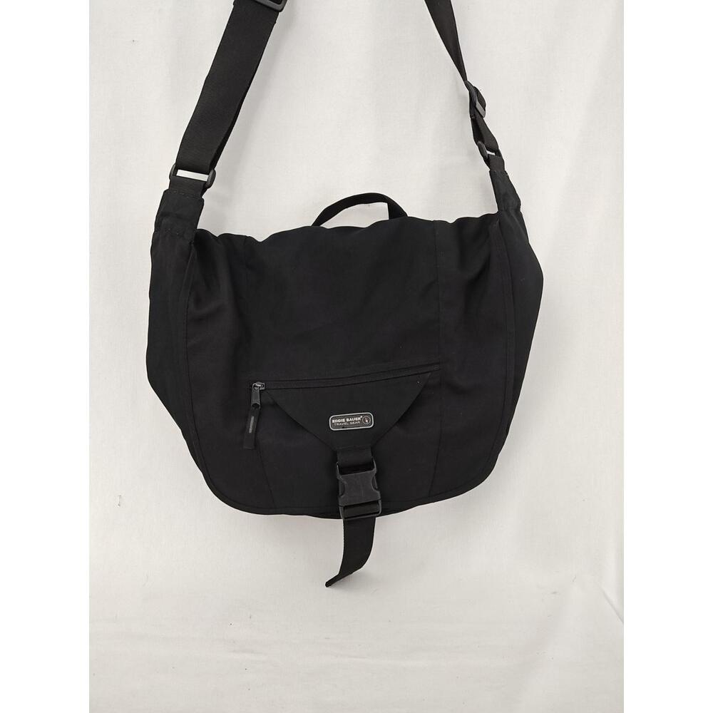 Eddie Bauer Travel Gear Messenger Bag Black‎ Adjustable Strap Multi-Pocket